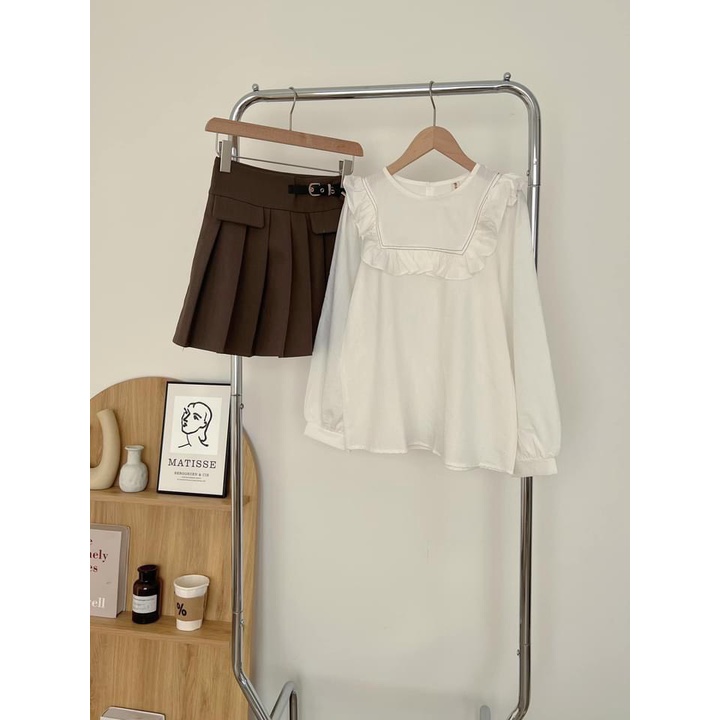 [ẢNH THẬT] Sơ Mi Ren Cổ Viền Vuông Tiểu Thư Vintage Uzzlang Form Rộng Chất Đẹp