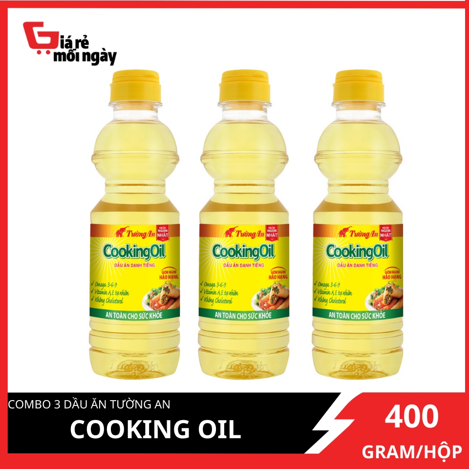 Combo 3 Dầu ăn Tường An Cooking Oil 400ml