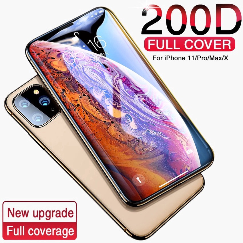 Kính Cường Lực 200D Bảo Vệ Màn Hình Cho Iphone Se 2020 11 Pro X Xr Xs Max 6 6s 7 8 Plus