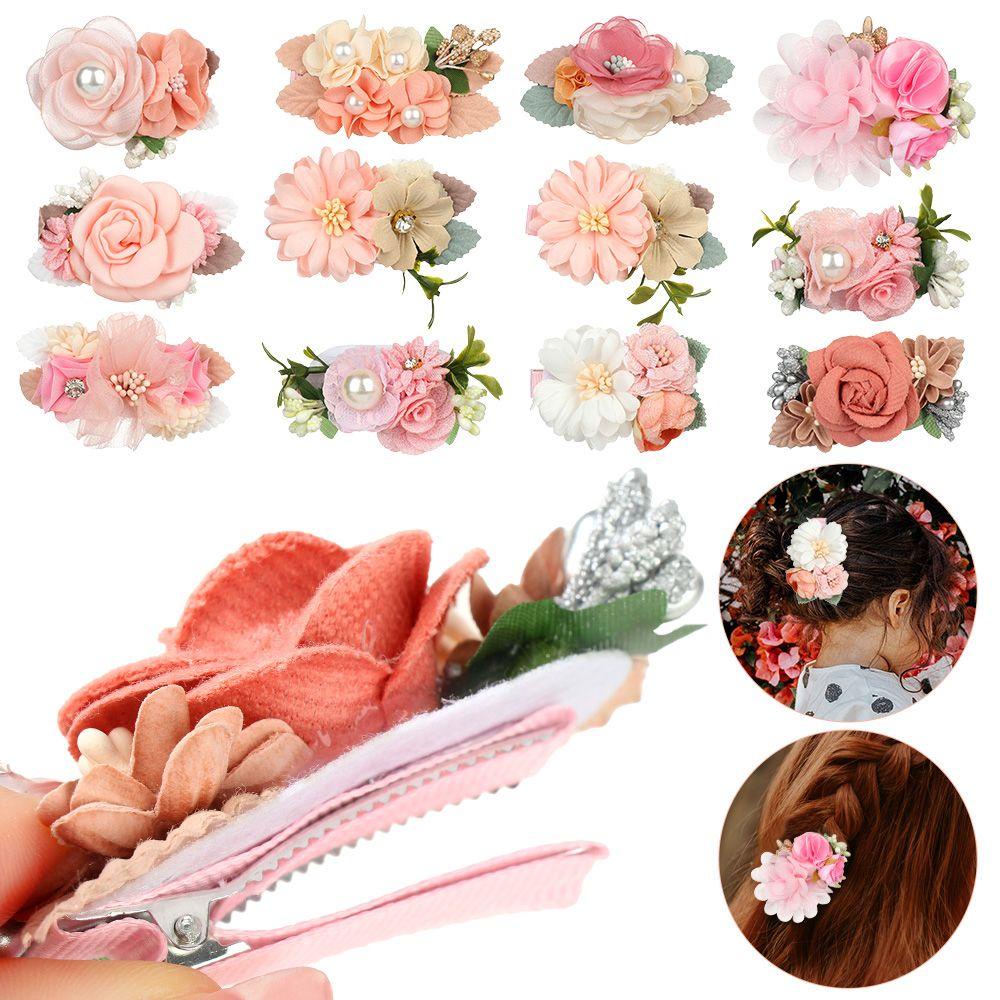 Set 3 Kẹp Tóc Trang Trí Hình Hoa Ngọt Ngào