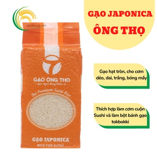Combo 5 túi 5KG Gạo Nhật Japonica Ông Thọ Hạt Tròn Dẻo Dai Ngọt cơm dùng làm Sushi, tokbokki