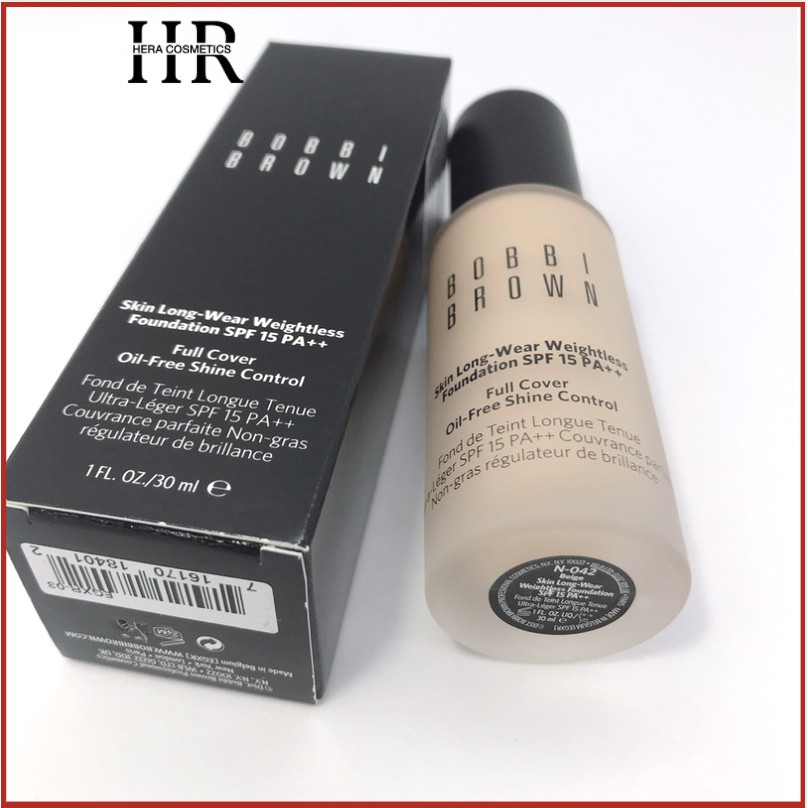 Tem chính Hãng- Kem Nền Lâu Trôi Bobbi Brown Skin Longwear Weightless Foundation SPF15-30ml- N032 Sand- N042 Beige