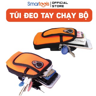 Túi đeo tay chạy bộ 2 ngăn đựng phụ kiện, điện thoại, chìa khoá tập thể dục - Có khe tai nghe