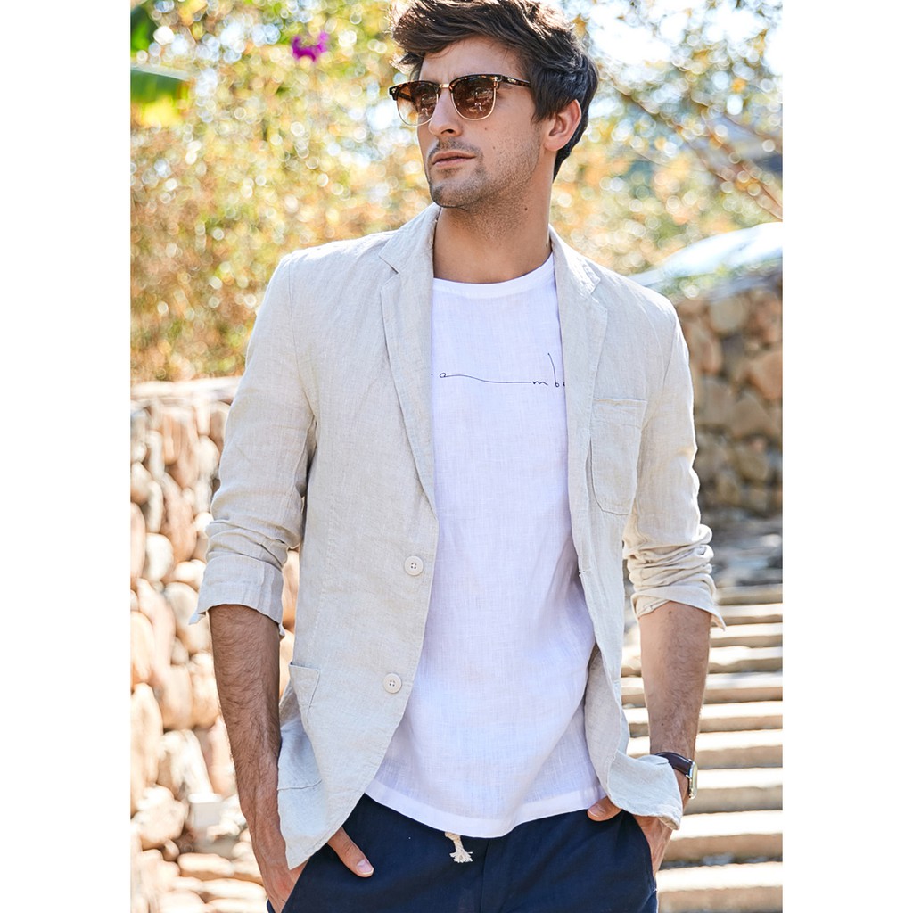Áo vest Blazer Linen nam dáng lửng, thời trang phong cách trẻ trung | BigBuy360 - bigbuy360.vn