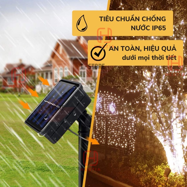 Đèn Led Dây Đom Đóm Dùng Năng Lượng Mặt Trời Hestia 100/200 Bóng Chiếu Sáng