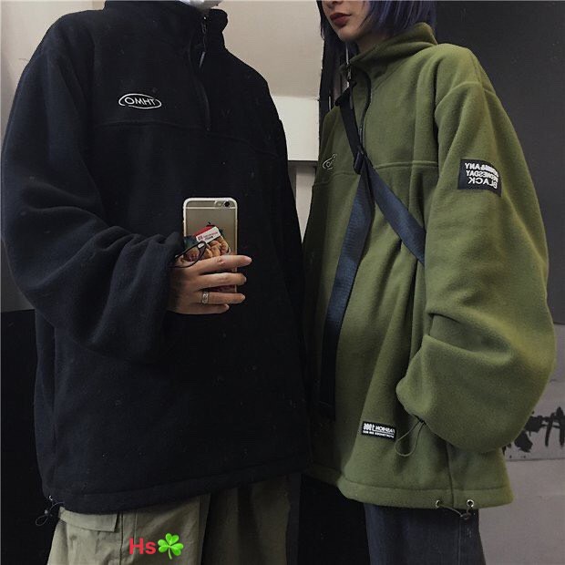 Áo Nỉ Ngoại Thêu Chữ OMHI 🦋 Áo Thun Dáng Hàn Khóa Lỡ Cổ Cao Unisex 2 Màu 🦋 | BigBuy360 - bigbuy360.vn