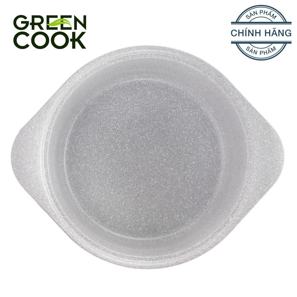 Nồi đúc ceramic vân đá đáy từ chống dính 20cm Green Cook GCS02-20IH