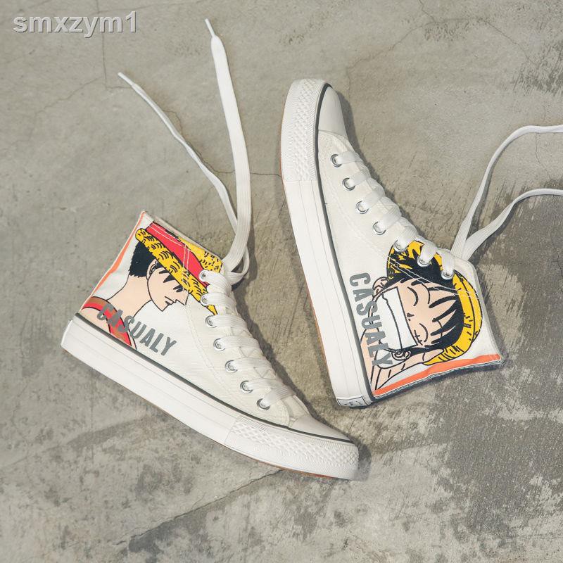 Giày Thể Thao Vải Canvas In Hình Anime One Piece Cá Tính Hợp Thời Trang