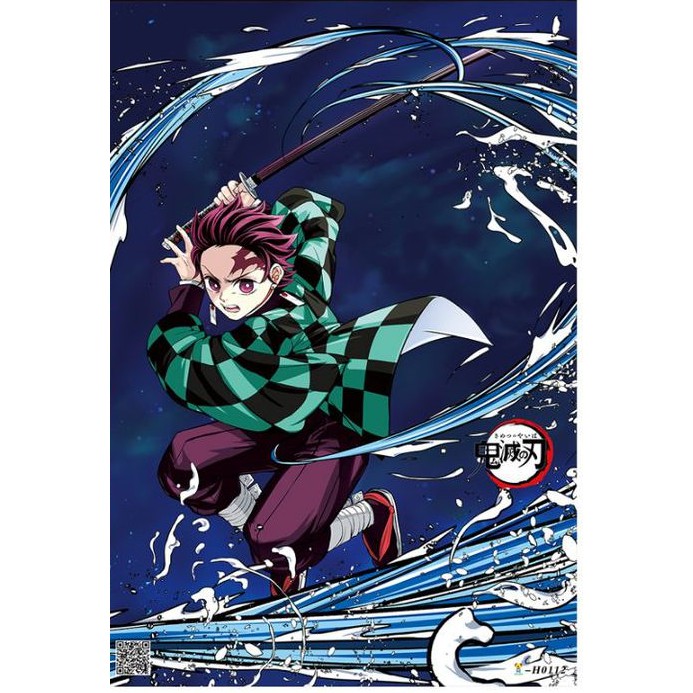 Set 8 tấm tranh poster to A3 Kimetsu no Yaiba anime áp phích siêu chất