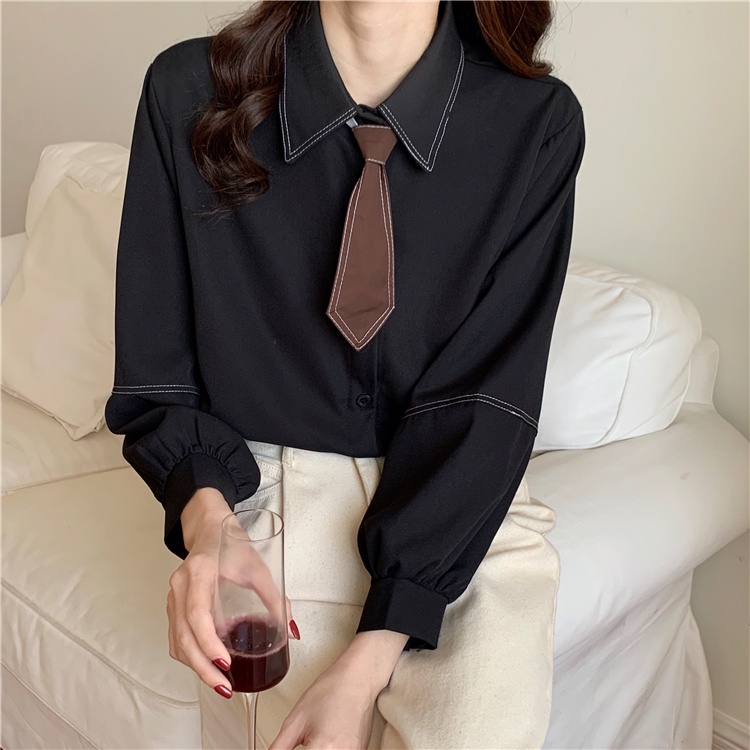 SƠ MI TRƠN BASIC KÈM CÀ VẠT NHỎ