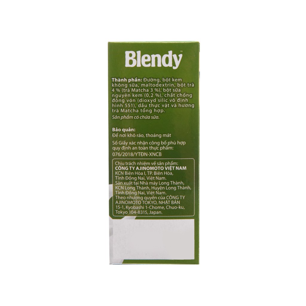 Trà matcha sữa/ gạo rang Blendy hộp 10 gói x 17g