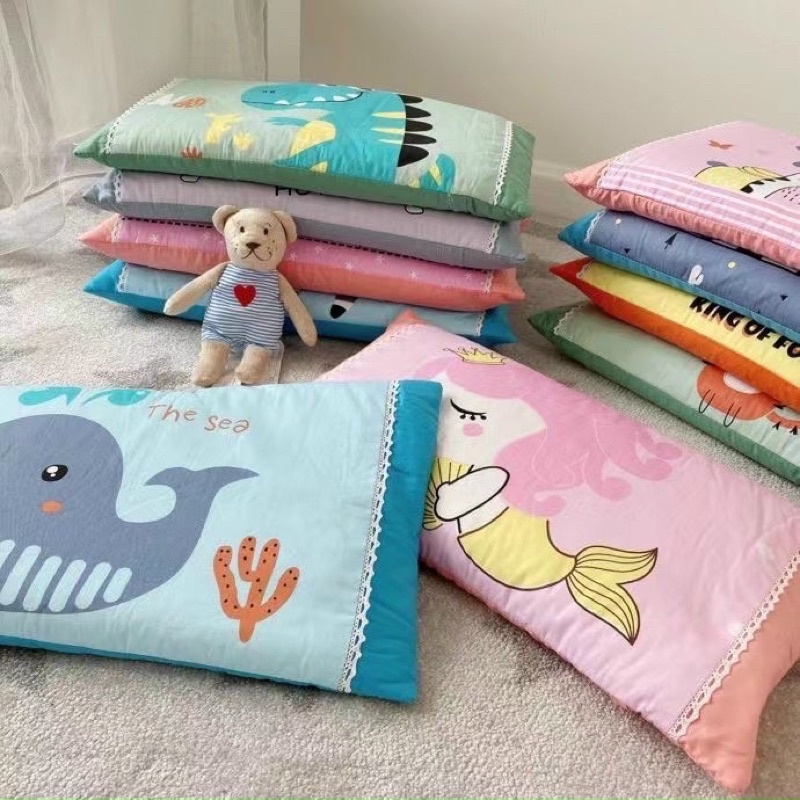 ๑Gối bông gòn vải cotton thấm hút, êm ái cho bé yêu phù hợp trên 3 tuổi