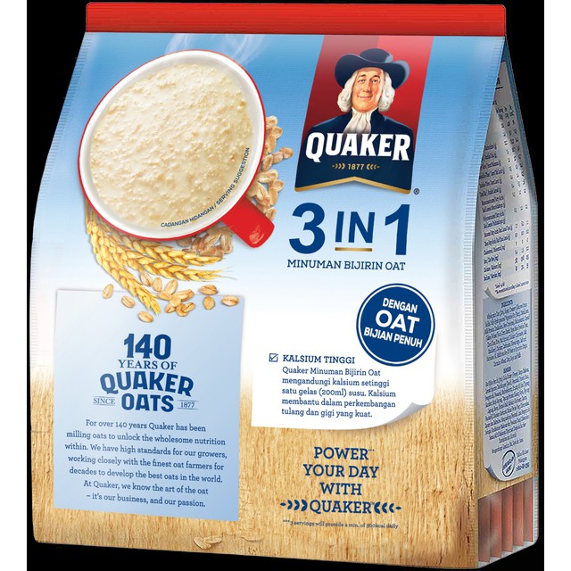 Thức uống yến mạch Quaker 3 in 1 Vị truyền thống Gói 420g