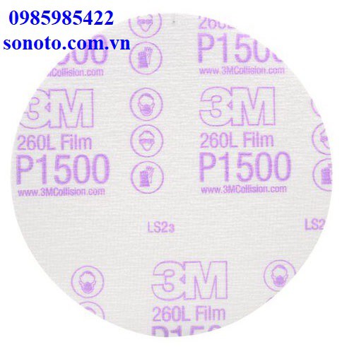 Nhám đánh bóng 3M oto xe máy tròn 6inch, nhám chà 3M P1000 P1200 P1500 P2000 P2500 P3000 SONQUANGPHU422