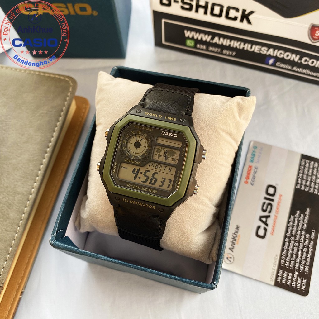 Đồng hồ nam Casio AE-1200 ❤️ ⌚𝐂𝐀𝐒𝐈𝐎 ❤️ AE-1200WH-1AV AE-1200WH-1B AE-1200WHB đồng hồ nam chính hãng Anh Khuê