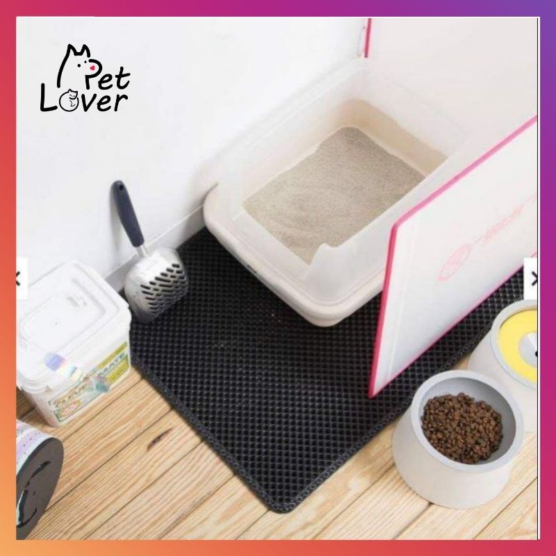 Thảm hứng cát mèo, thảm lót khay cát mèo, thảm chống văng cát, kích thước 46*60cm