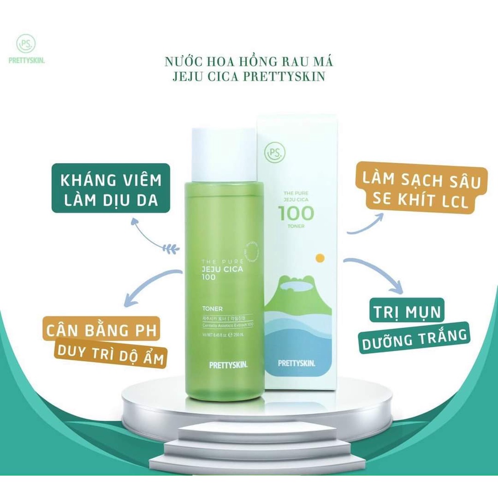 Bộ dưỡng da rau má PrettySkin dành cho da dầu mụn nhạy cảm