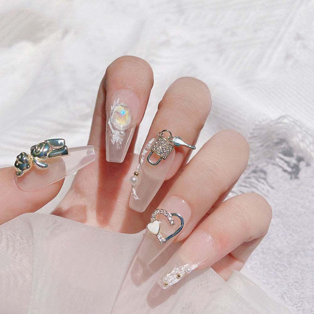 Phụ Kiện Trang Trí Móng Tay Hình Nơ / Thỏ Lấp Lánh Xinh Xắn