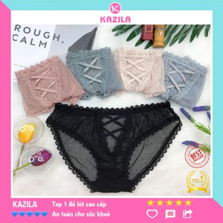 Quần lót ren nữ freesize lưng rỗng chữ V, quần lót ren sexy dạng lưới lỗ siêu mỏng thoáng khí Kazila QLR9 thumbnail