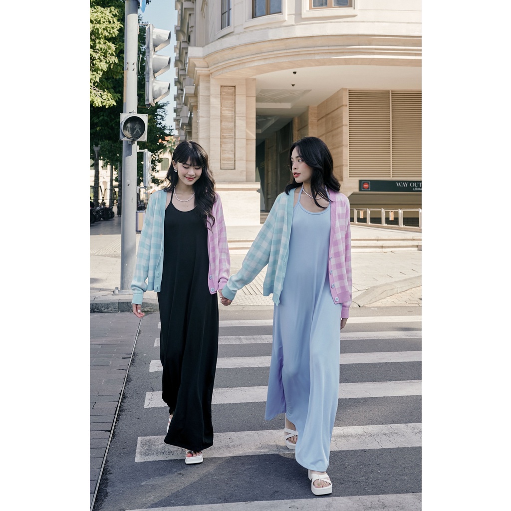 Đầm Ôm Chất Thun Gân Cổ Yếm Udon Maxi Dress - Gingerbear