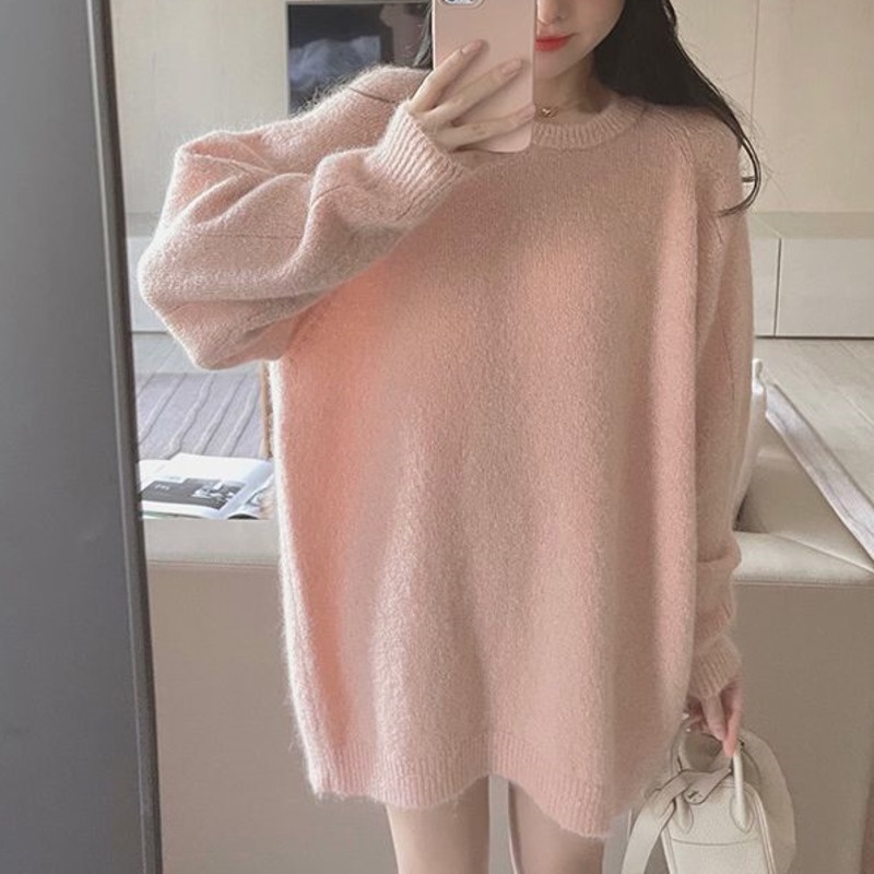 Áo Len Nữ Dài Tay Cổ Tròn Form Rộng Thời Trang Hàn