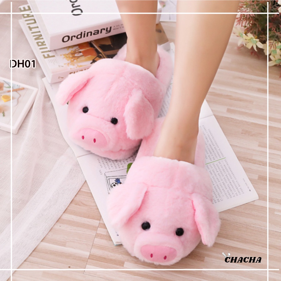 Dép bông hình Heo Pinky đi trong nhà Freesize 36-39