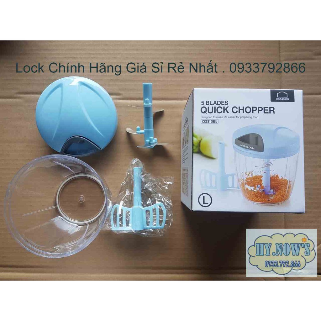 [Giá Sỉ] Dụng Cụ Băm Xay Tỏi Ớt Rau Củ Quả Lock&Lock CKS310BLU - Size L .900ml Xanh Dương