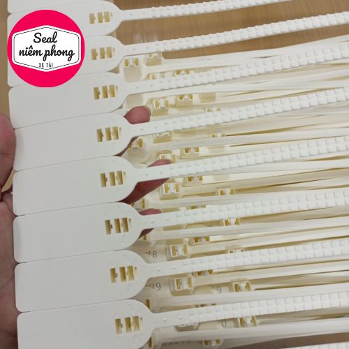 Combo 50 cái seal niêm phong giá rẻ, dài 35cm thân dây dẹp răng cưa siết bao, niêm phong cửa xe chắc chắn.