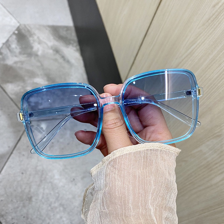 Kính mát gọng vuông ngoại cỡ in màu ngọt ngào phong cách Hàn Quốc cho nữ