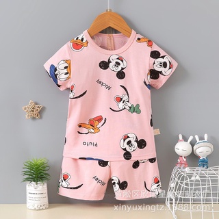Bộ cộc tay cho bé, quần áo trẻ em mùa hè Quảng Châu xuất Hàn chất cotton cho bé gái size từ 8 đến 16kg
