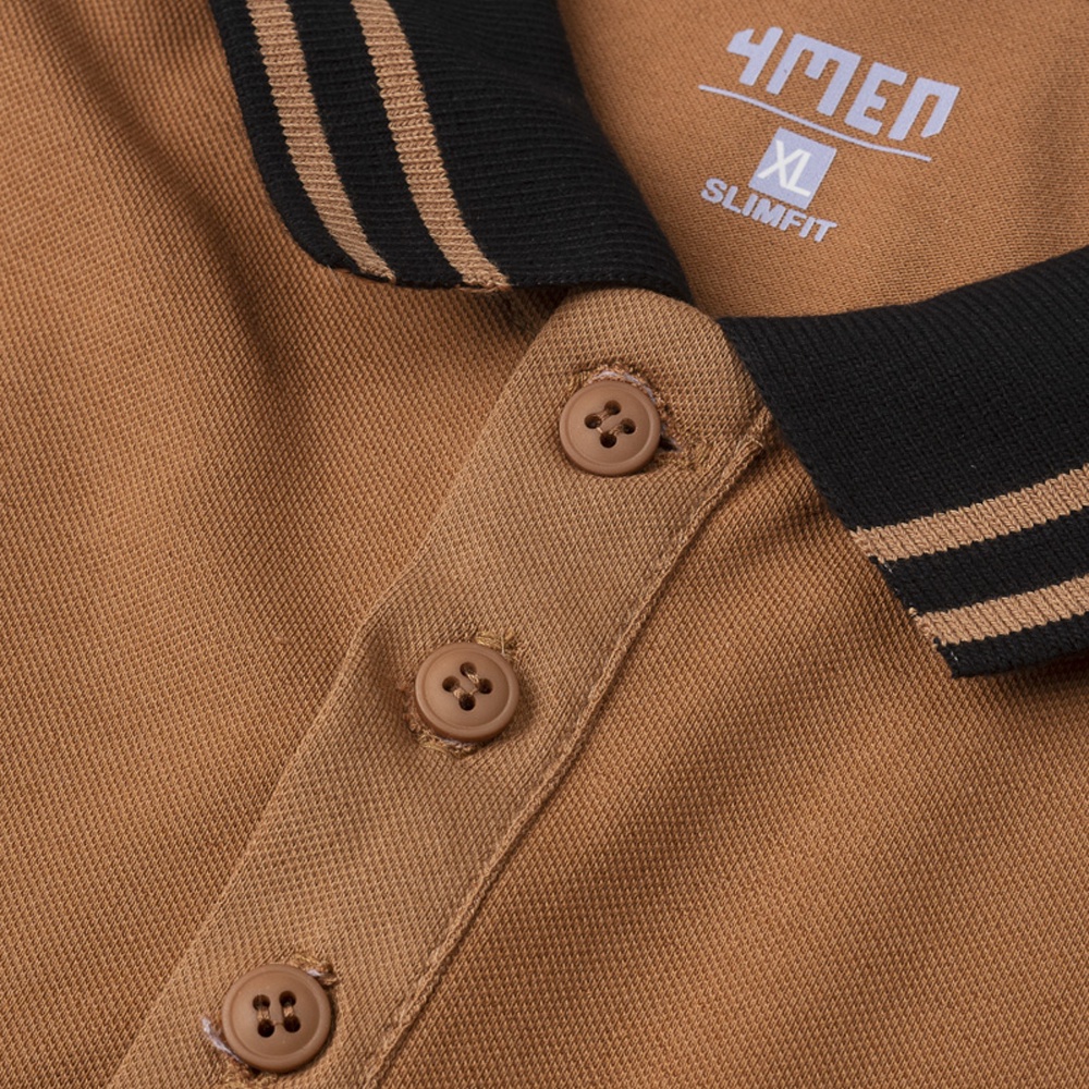 Áo Polo Slimfit Phi Hành Gia 4MEN PO078 cổ bẻ tay ngắn, vải cá sấu dày dặn, mềm mại và co giãn tốt