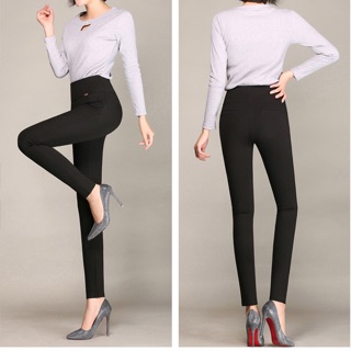 Quần tây thun big size màu đen form đẹp đính 1 logo size đại 60-80kg