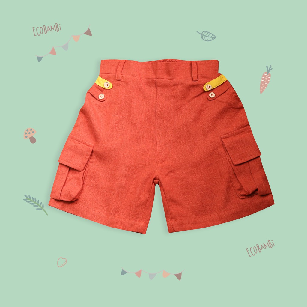 Quần shorts bé trai linen Ecobambi