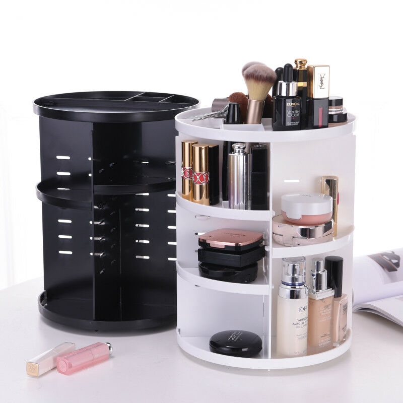 360° Hộp đựng mỹ phẩm/trang sức bằng nhựa cỡ lớn đa năng tiện dụng