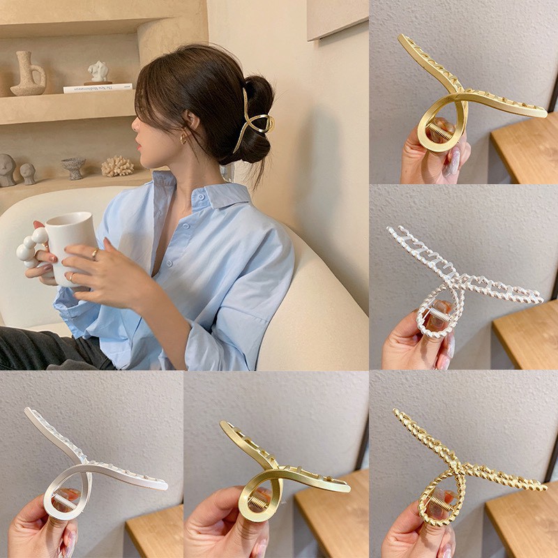 Kẹp Tóc Hợp Kim Cỡ Lớn Kiểu Hàn Quốc Xinh Xắn Cho Nữ KC24 JOLY