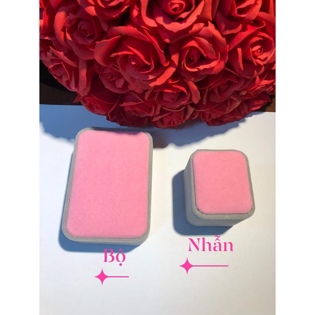 Hộp đựng trang sức DaLiA Jewelry chất liệu nhung đựng dây chuyền bông tai, lắc tay, lắc chân