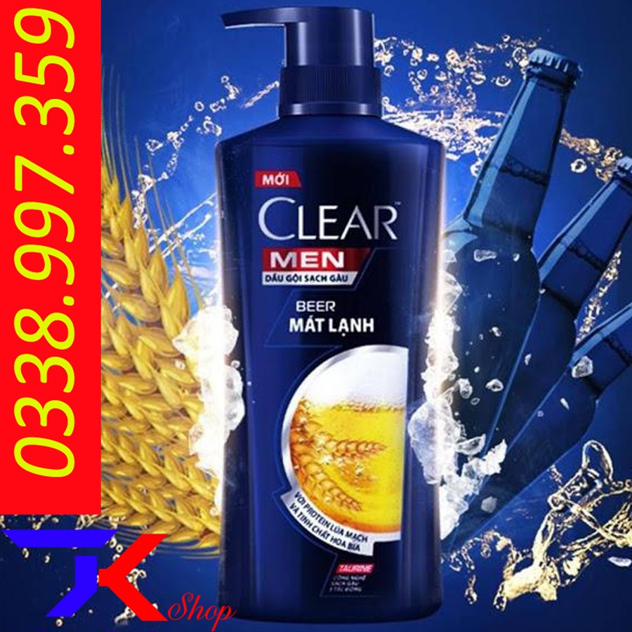 Dầu gội sạch gàu Clear Men Beer mát lạnh 631ml