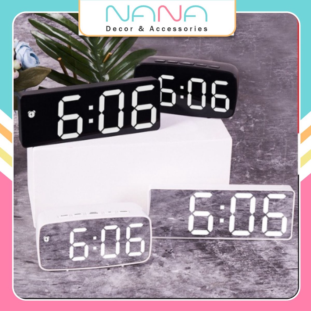 Đồng Hồ Led Để Bàn 🌤️MẪU MỚI🌤️Đồng Hồ Led GH0712 Màn Gương Đa Chức Năng, Cảm Biến Tự Động