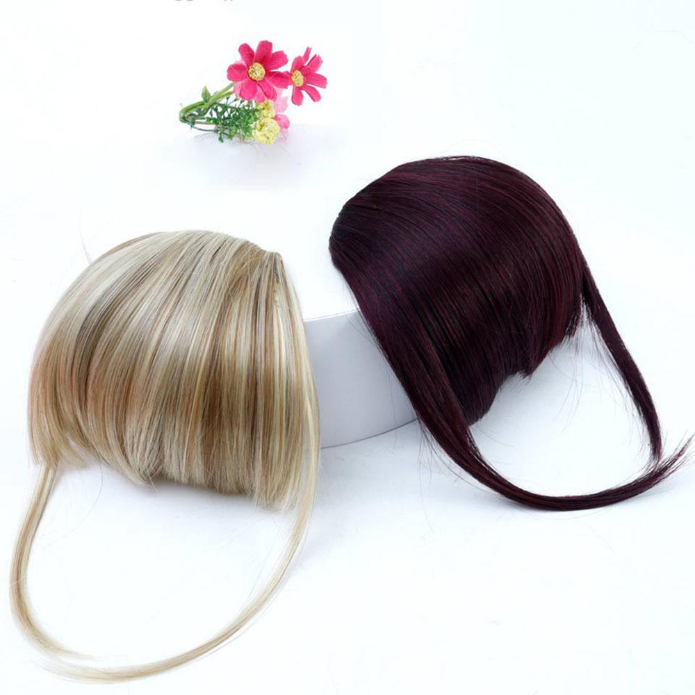 Tóc Mái Giả Có Kẹp Tàng Hình 3D Bằng Sợi Tổng Hợp Chịu Nhiệt Độ Cao Cho Nữ