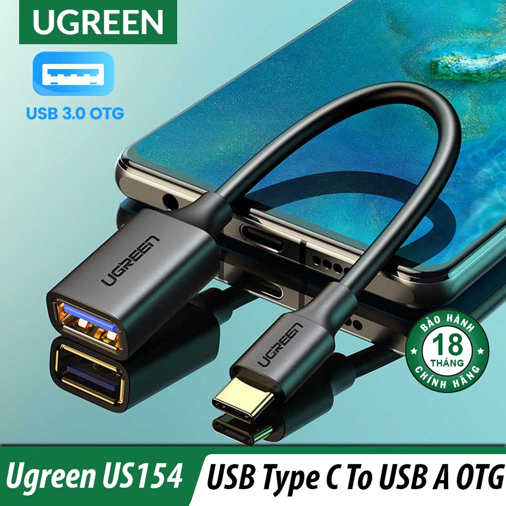 Cáp chuyển Type-C ra USB Hỗ trợ OTG cao cấp UGREEN US154- Hàng Chính Hãng