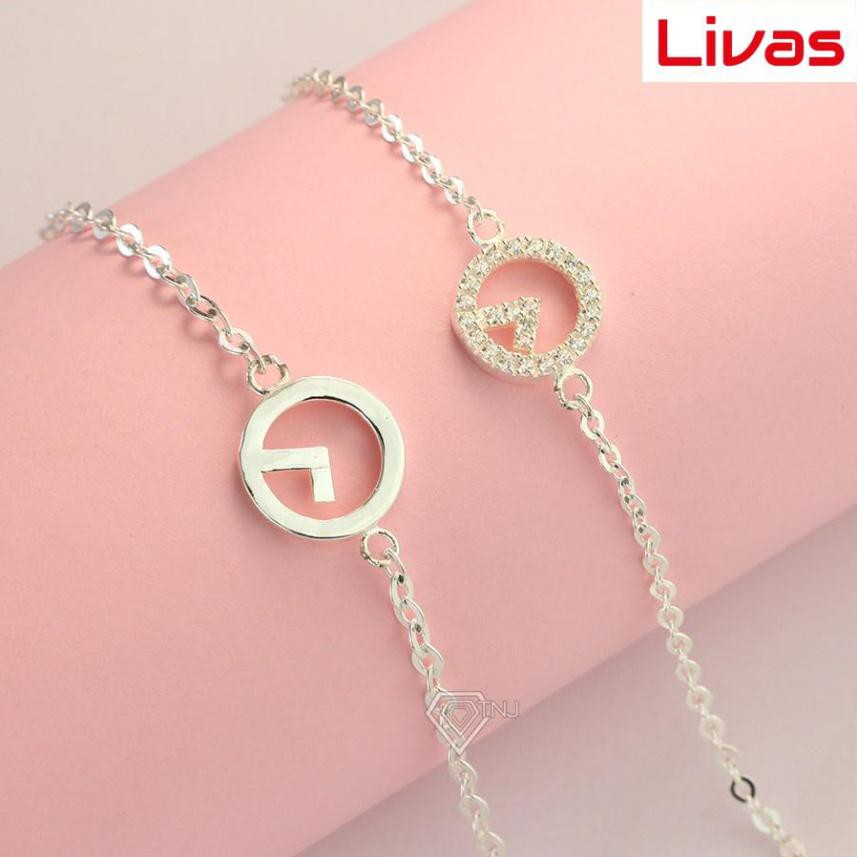 Vòng tay cặp nữ, vòng tay đôi bạc mặt đồng hồ LTD0009 - Trang Sức LIVAS