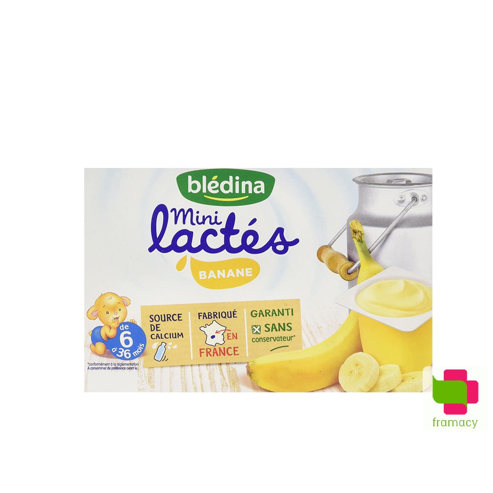 Sữa chua nguội Bledina Mini Lactes, Pháp (55g x 6 hộp) bổ sung dinh dưỡng, vitamin, canxi cho bé từ 6 tháng đến 3 tuổi