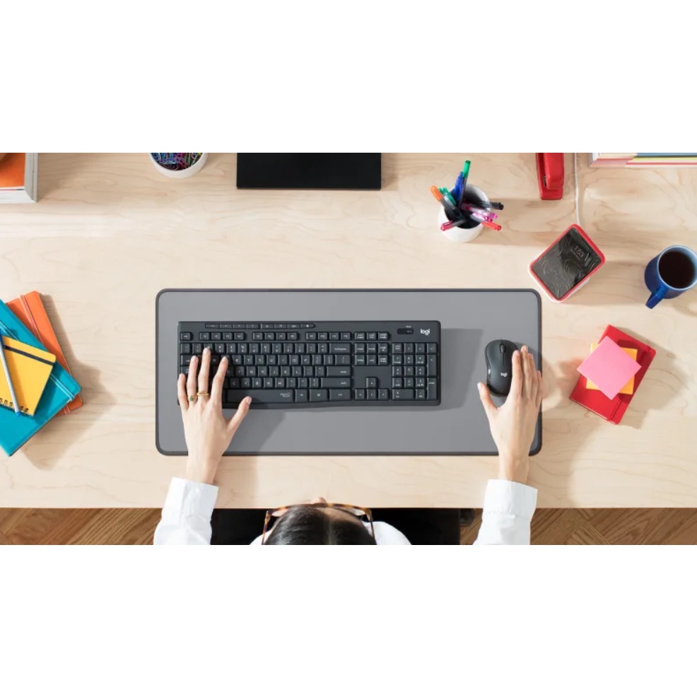 Bộ đôi Phím Chuột Logitech MK295 không dây, không ồn dùng cho Máy tính Laptop, chống nước nhẹ Bảo hành chính hãng 1 năm