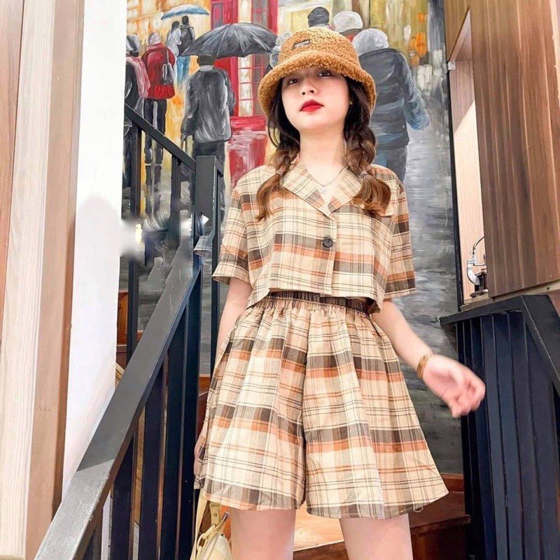 Set vest nữ kẻ sọc caro (giá sỉ) | BigBuy360 - bigbuy360.vn