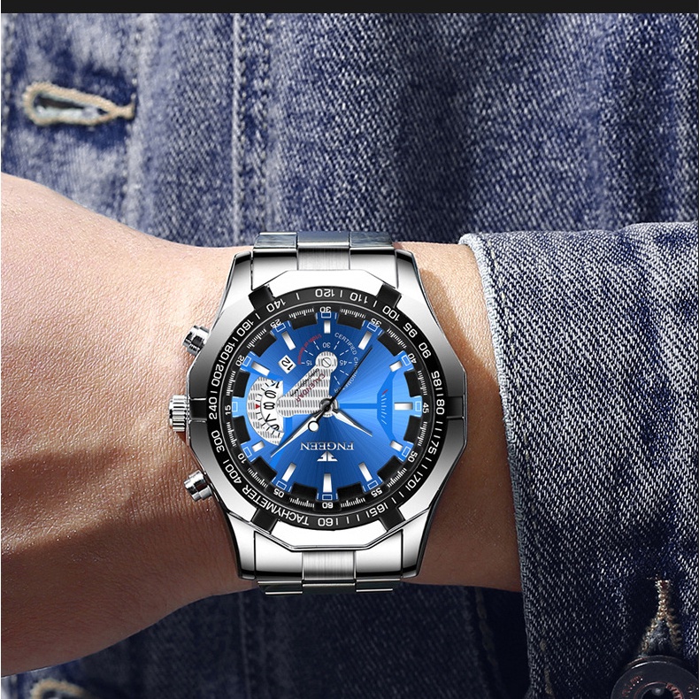 Đồng hồ đeo tay FNGEEN S001 bộ máy quartz dây đeo bằng thép không gỉ thời trang