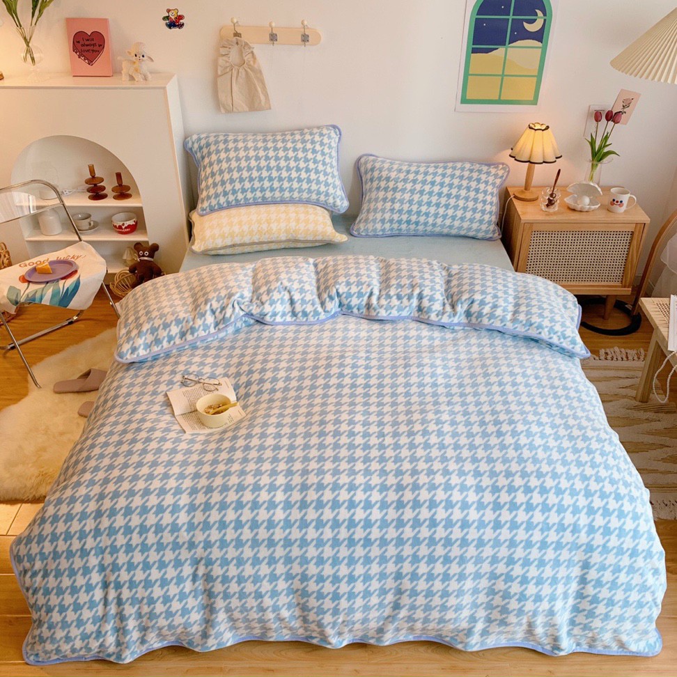 bộ chăn ga nỉ nhung Hàn Quốc mẫu mới | BigBuy360 - bigbuy360.vn