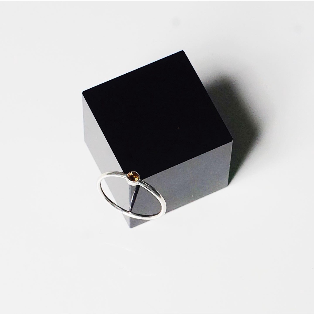 Nhẫn bạc 925 đính đá phong cách tối giản An Gem Quartz Ring