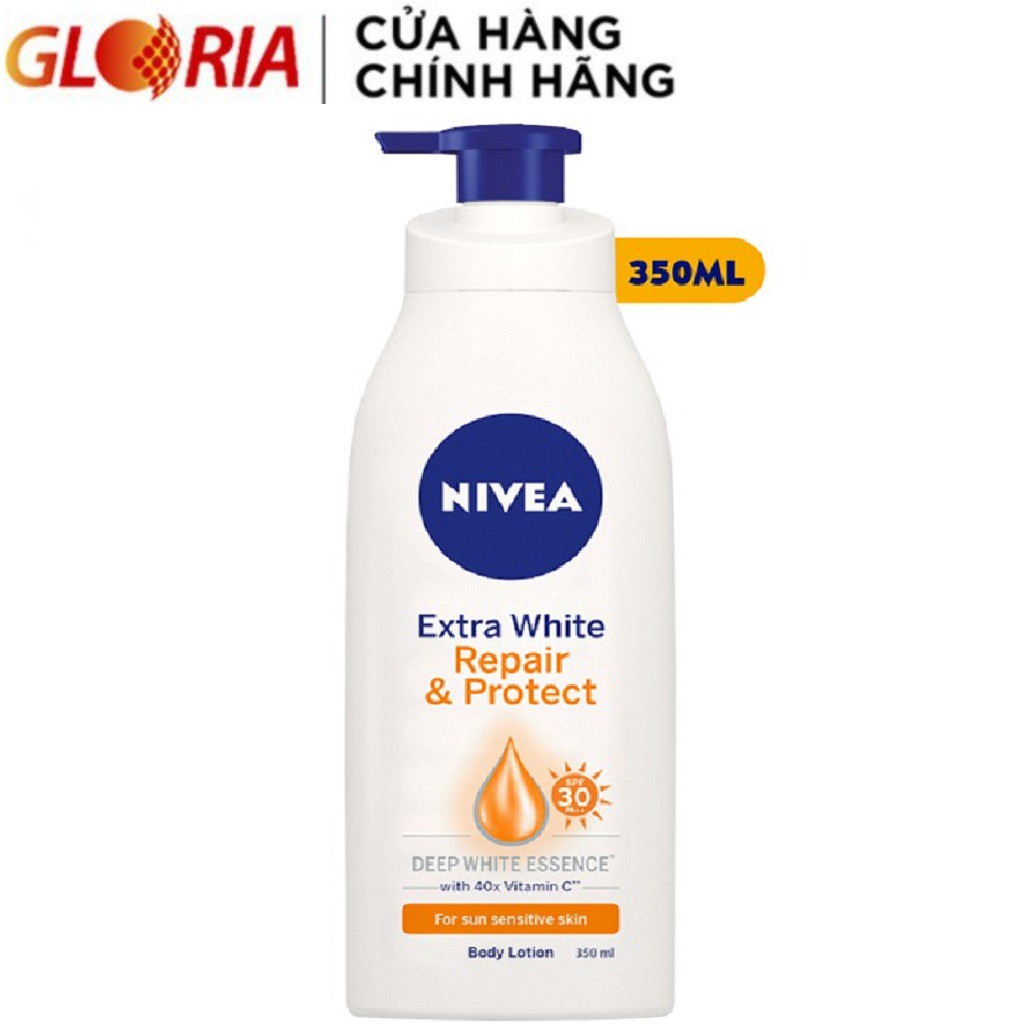 [Mã COSGLORIAT4 -8% đơn 250K] Sữa Dưỡng Thể Dưỡng Trắng Nivea Giúp Phục Hồi Và Chống Nắng 350ml - 88311