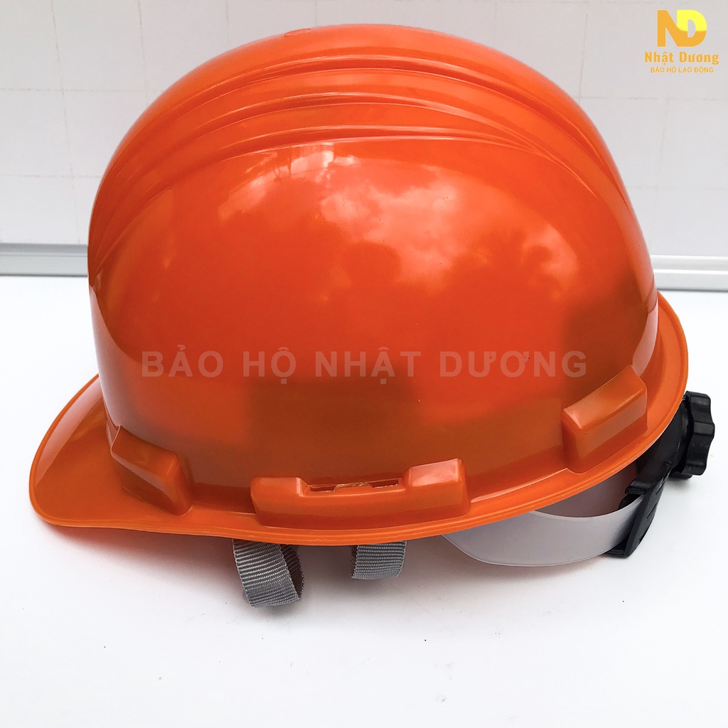 Mũ bảo hộ lao động khóa vặn có lót xốp cách nhiệt màu cam N03, Nón bảo hộ lao động Nhật Dương