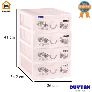 Tủ nhựa PP Chính Phẩm Duy Tân A4 - 4 ngăn nắp bằng